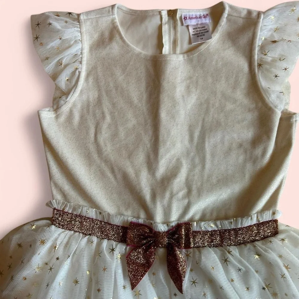 Golden Twinkle Party Dress – Size 14 (American Girl)
